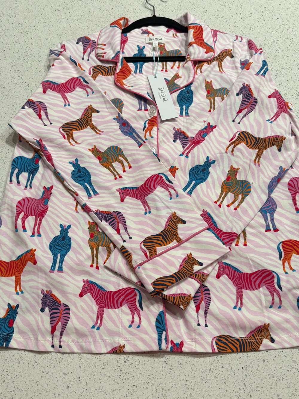 BedHead Set Pink Multi Zebra-Print Button-Front. B2 - Picture 11 of 16